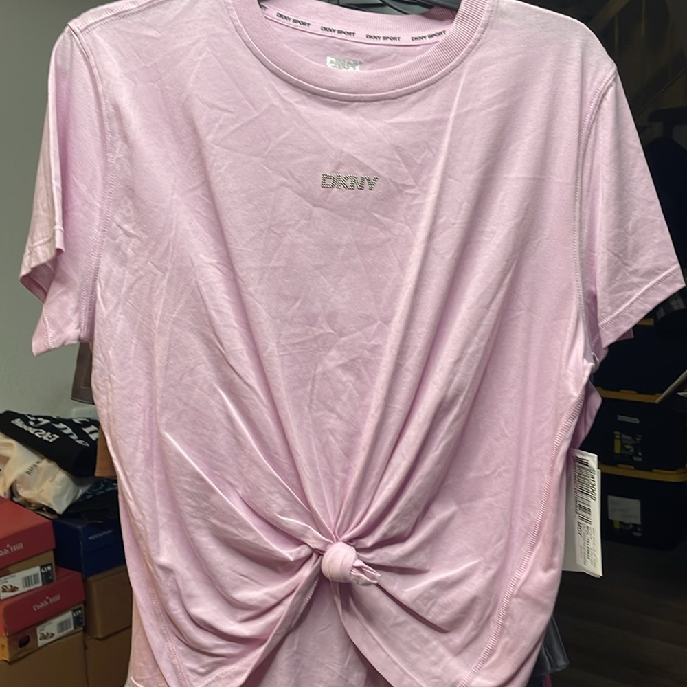 DKNY Sport
Women's Cotton Metallic-Logo T-Shirt, Orchid - Picture 2 of 3